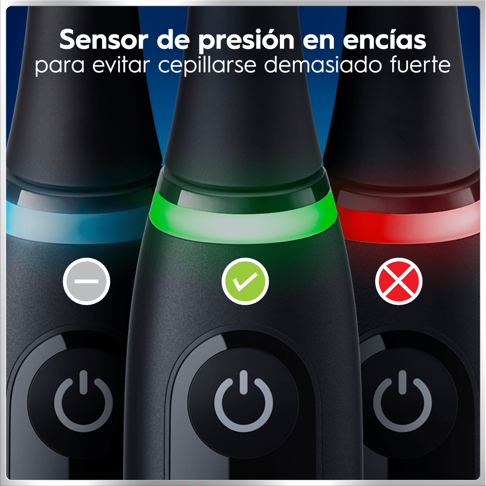 Sensor de presión en encías para evitar cepillarse demasiado fuerte.