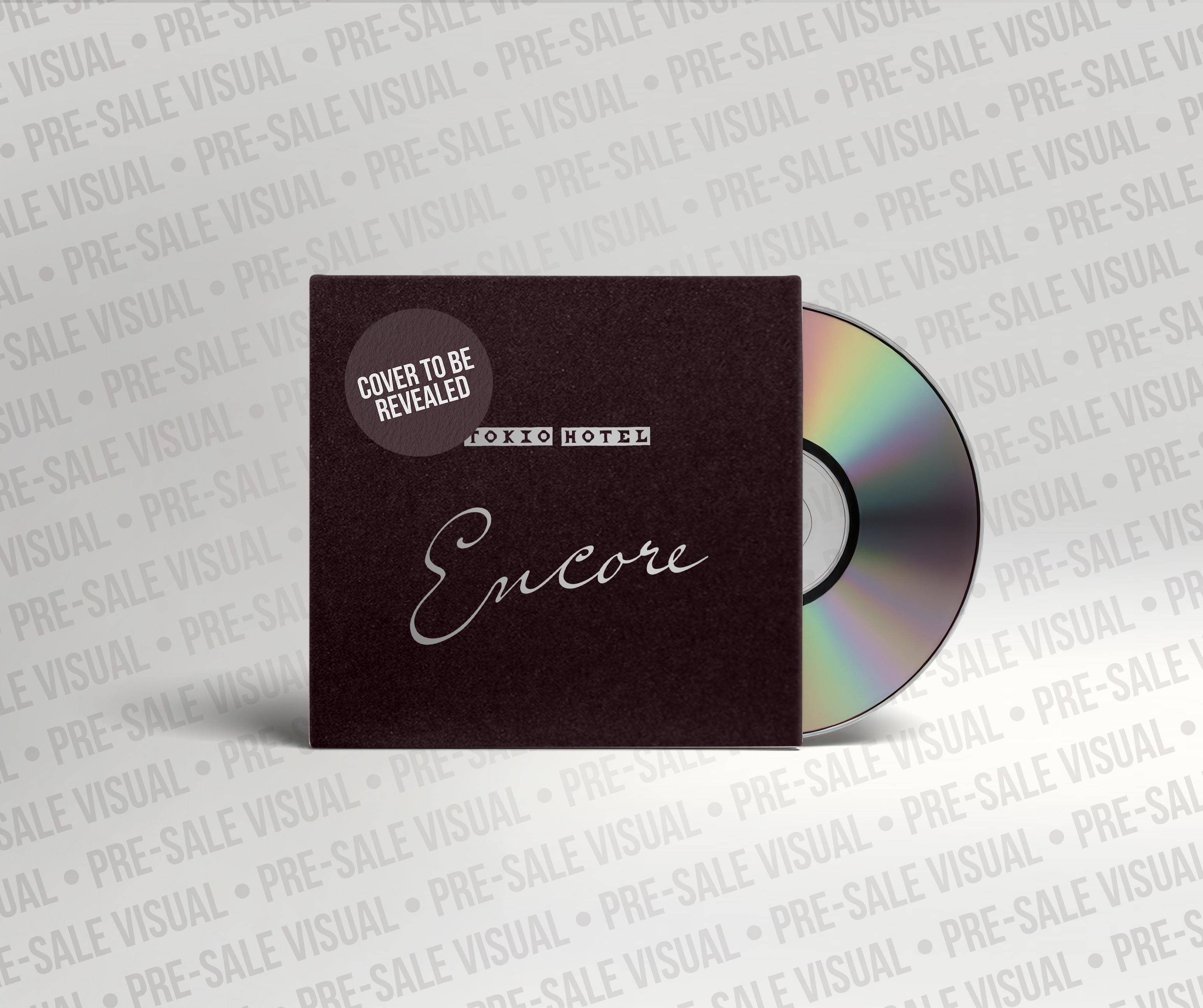 CD-Hülle mit "Cover to be revealed" und "Tokio Hotel Encore".