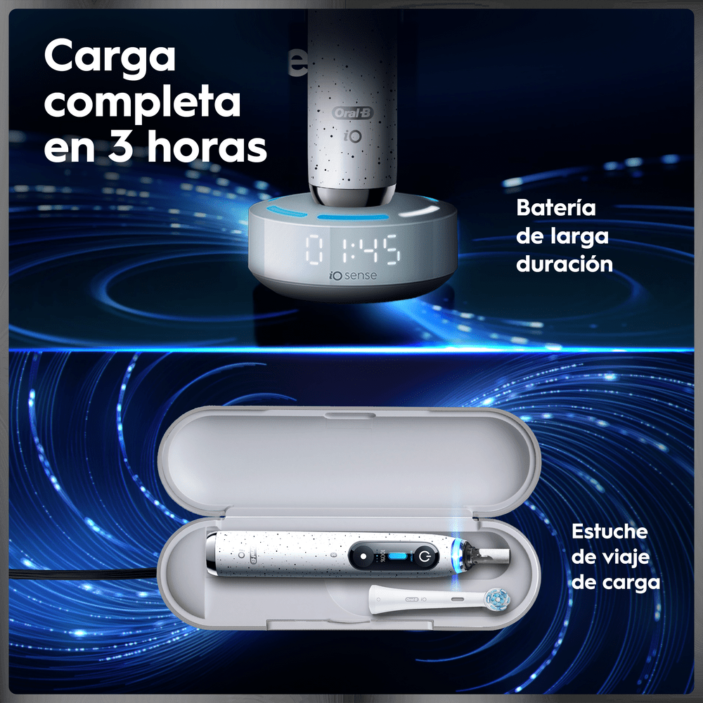 Carga completa en 3 horas. Batería de larga duración. Estuche de viaje de carga