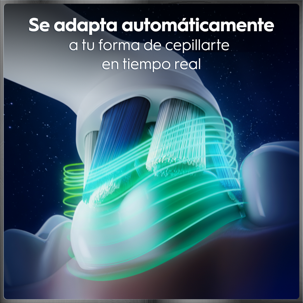 Se adapta automáticamente a tu forma de cepillarte en tiempo real.