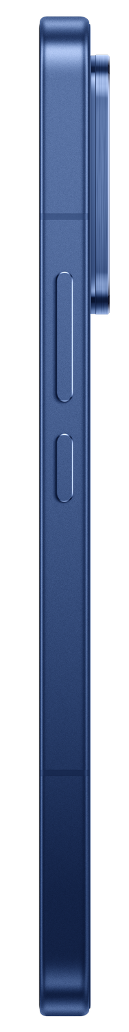 El borde azul de un smartphone con botones.