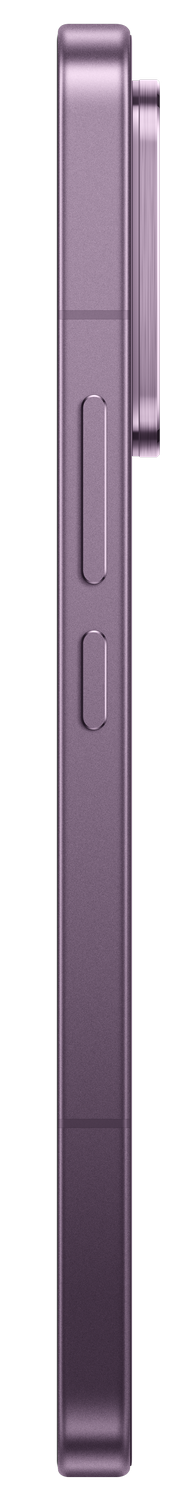 Lado de smartphone morado con botones de volumen y cámaras