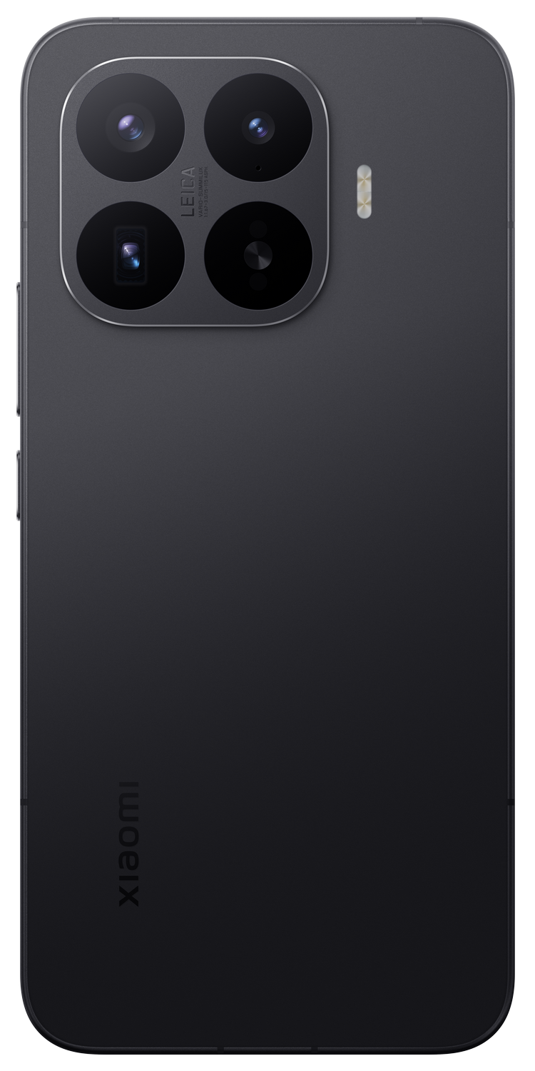 Parte posterior de un smartphone oscuro con módulo de cámara rectangular y logo de Xiaomi.