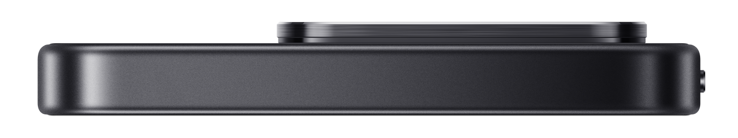 Dispositivo rectangular gris oscuro con botón moleteado arriba y puerto lateral.