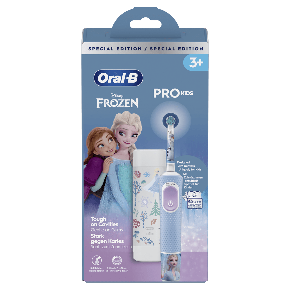 Cepillo de dientes eléctrico Oral-B Pro Kids Edición Frozen con Elsa y Anna, 3+.