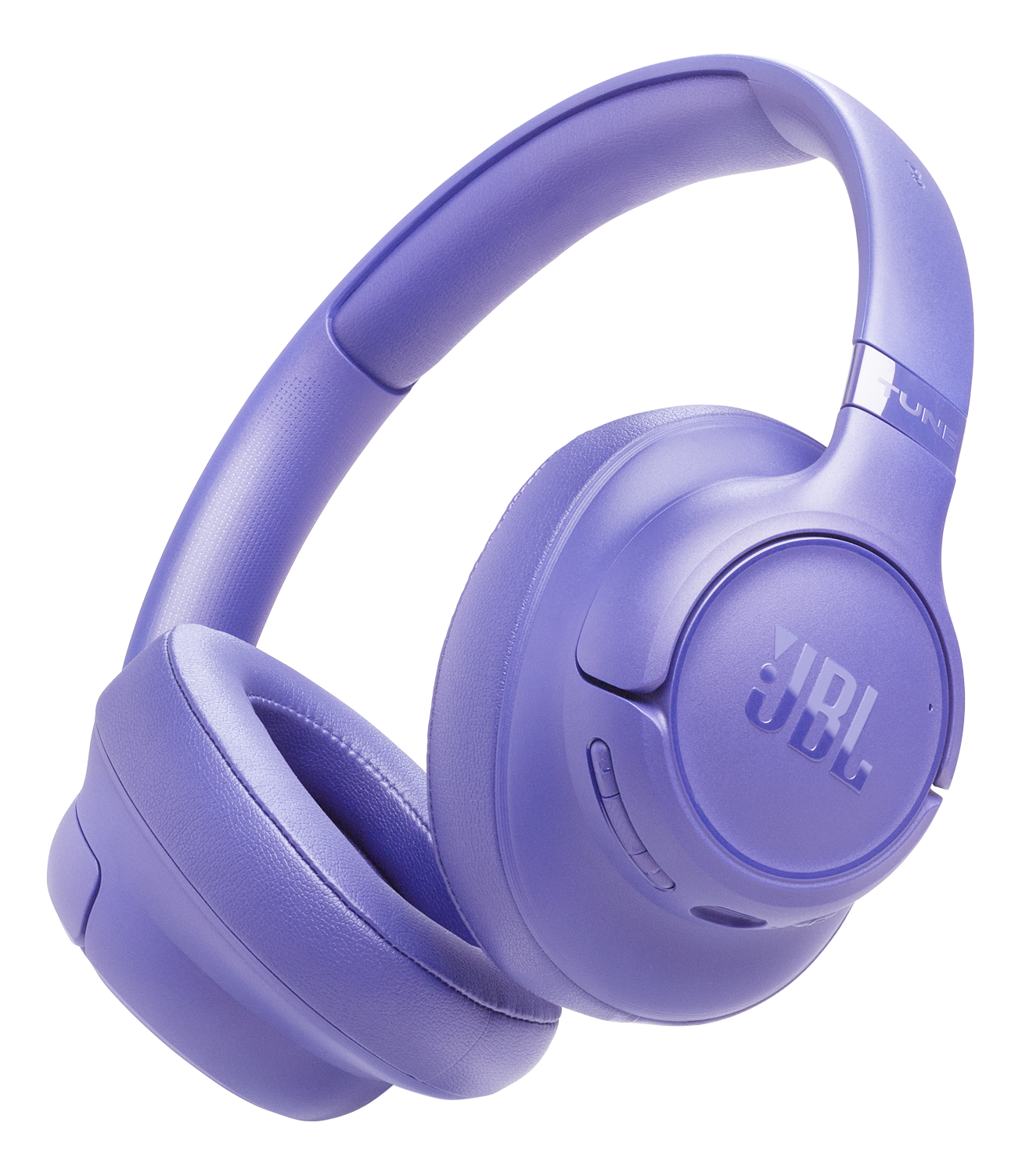 Lila JBL-Kopfhörer mit gepolsterten Ohrmuscheln und verstellbarem Kopfbügel.