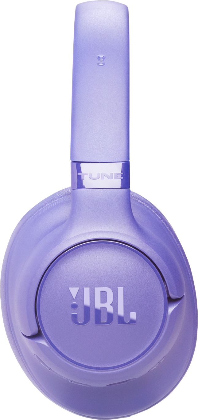 Lila JBL Kopfhörer mit TUNE-Schriftzug und Logo.