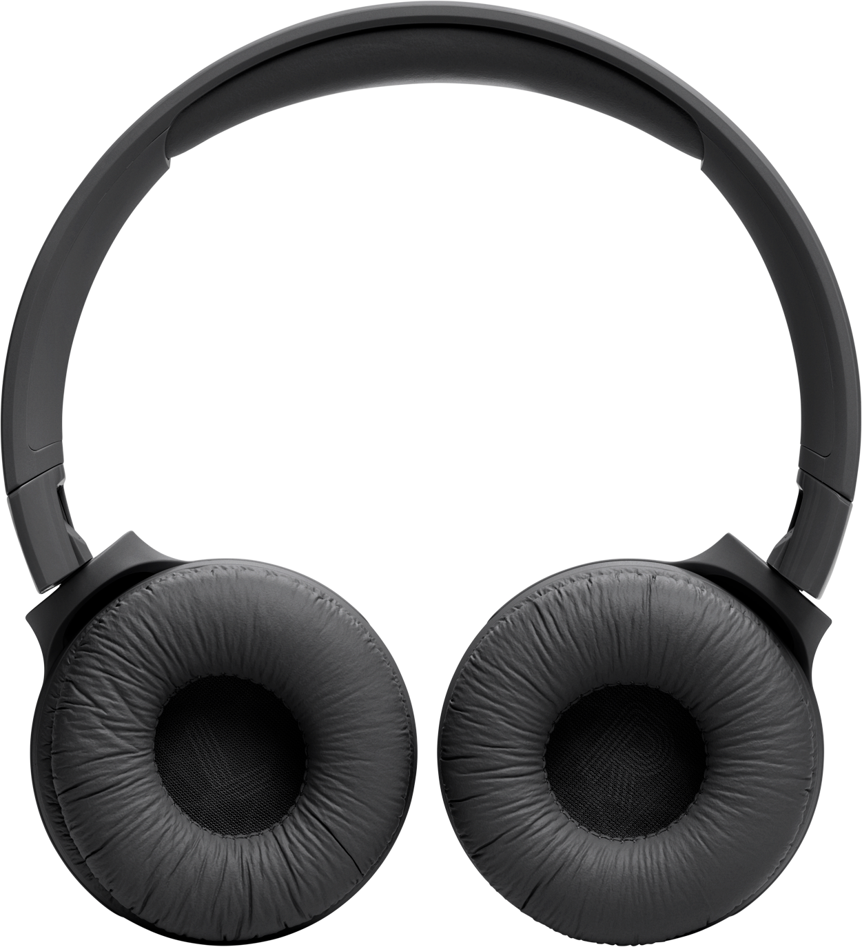 Casque noir avec oreillettes rembourrées et arceau.