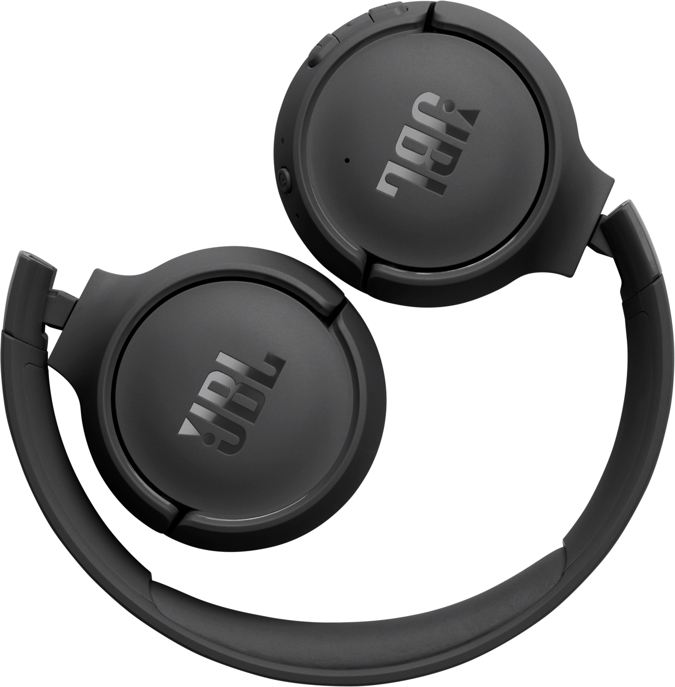 Casque JBL noir avec logo sur les écouteurs, sur fond noir.