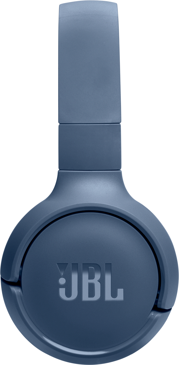 Casque JBL bleu avec un écouteur rond et une partie de l'arceau visible.