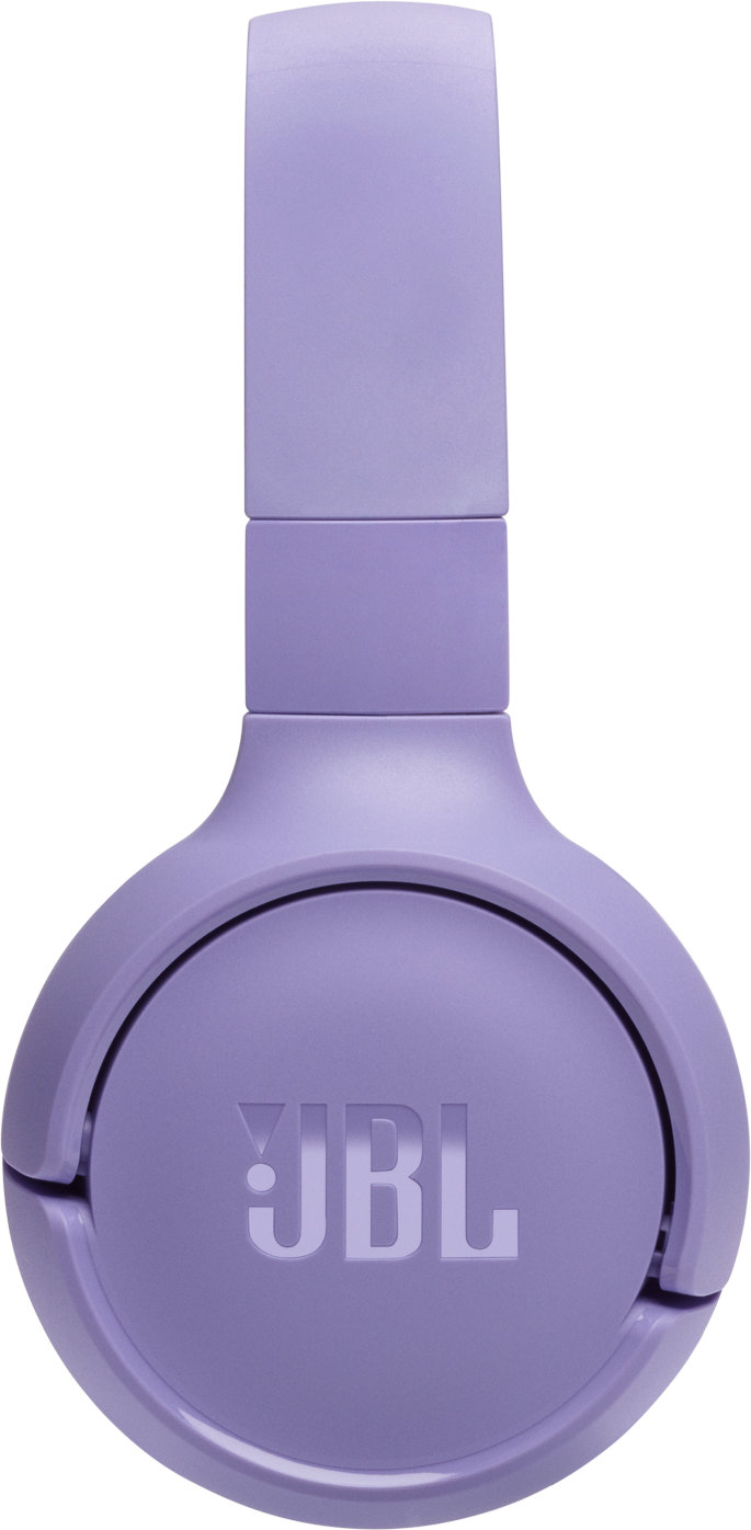 Cuffie JBL viola, primo piano del padiglione e dell'archetto.