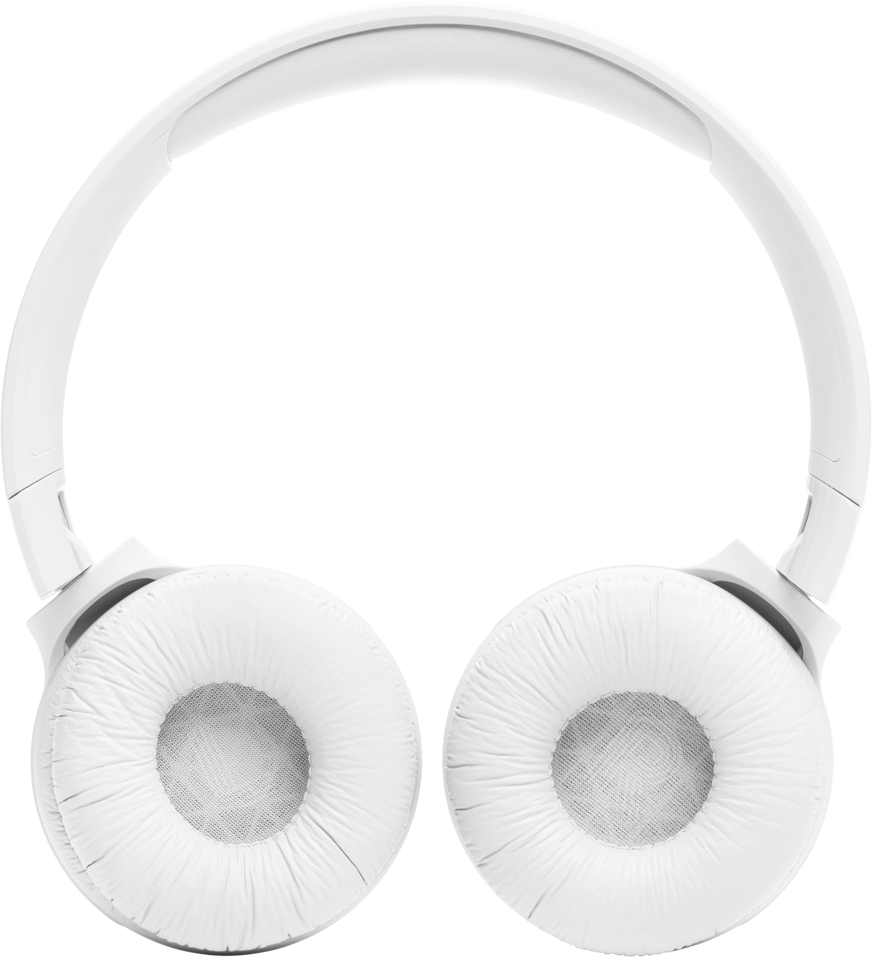 Casque blanc supra-auriculaire avec coussinets rembourrés et arceau.