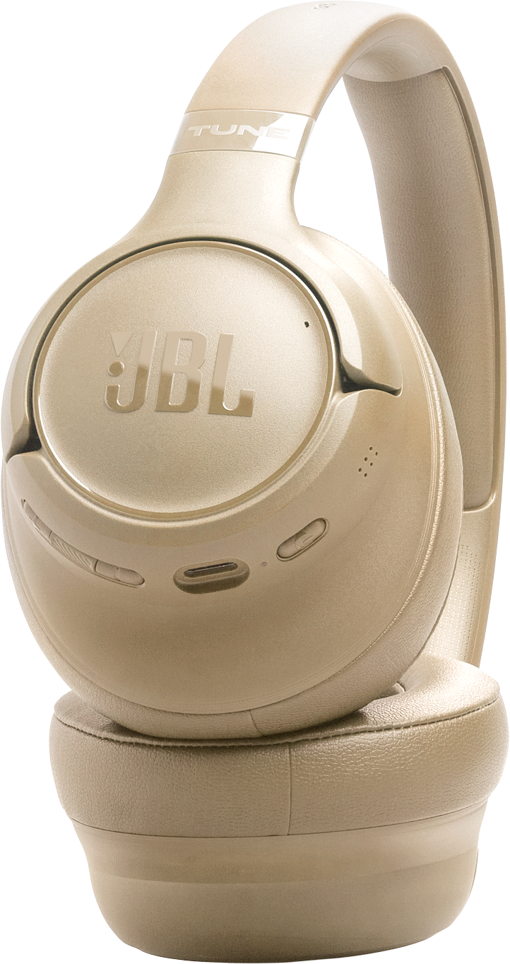Goldene JBL-Kopfhörer mit „TUNE“-Schriftzug auf dem Bügel.