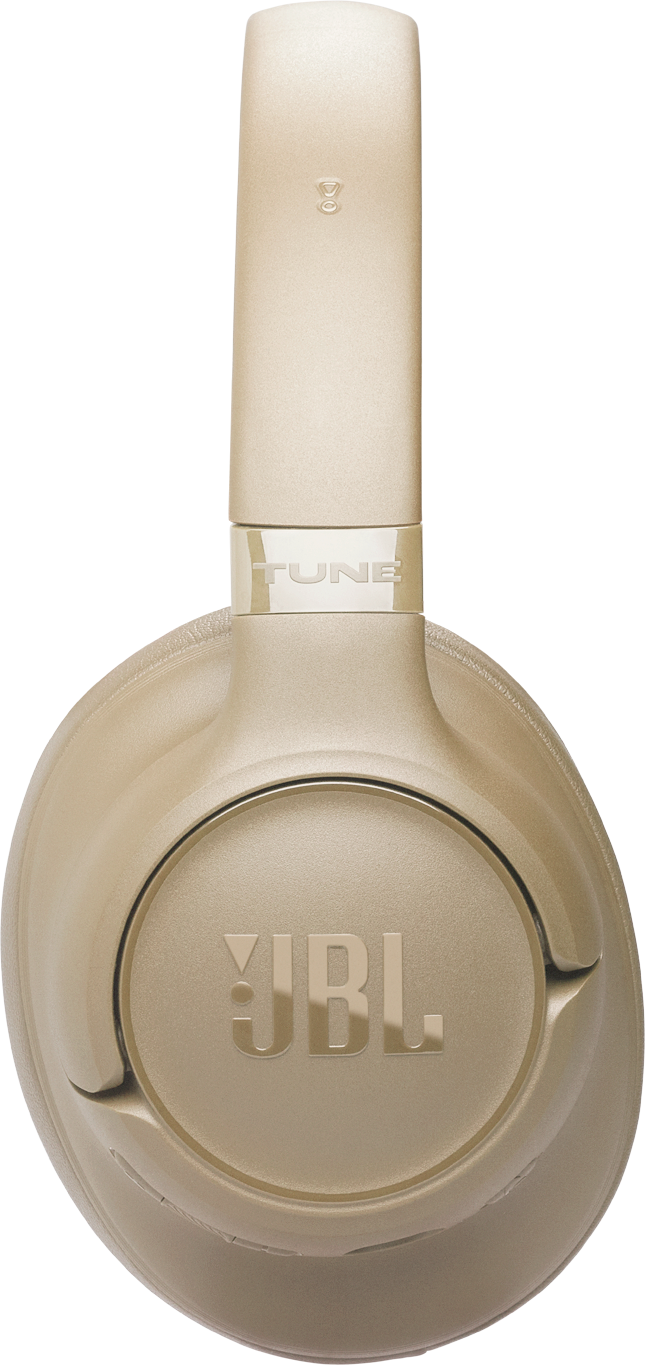 Goldene JBL Kopfhörer mit dem Wort TUNE auf dem Bügel.