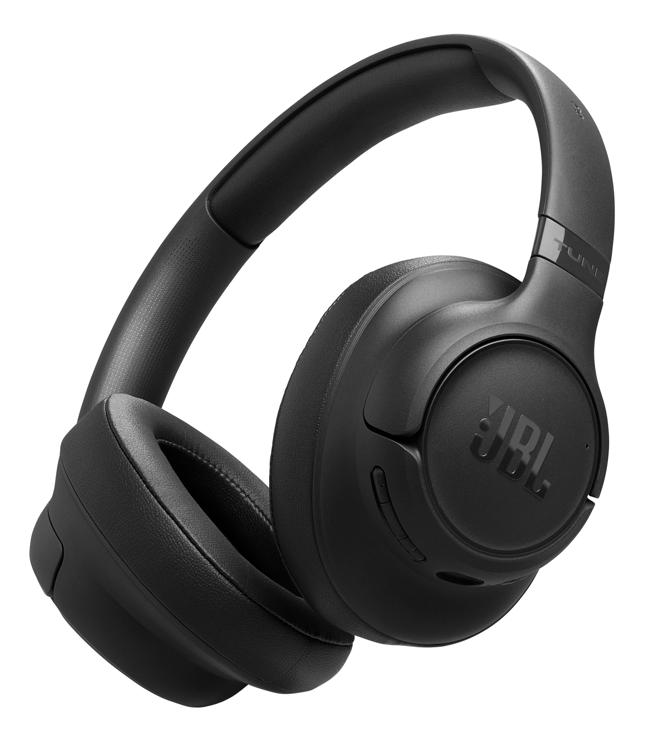Schwarze JBL-Kopfhörer mit gepolsterten Ohrmuscheln und verstellbarem Kopfbügel.