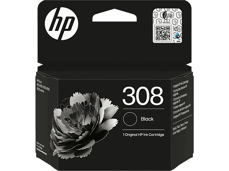 Cartucho de tinta - HP 308, 7FP21UE, 3 ml, 160 páginas, Negro