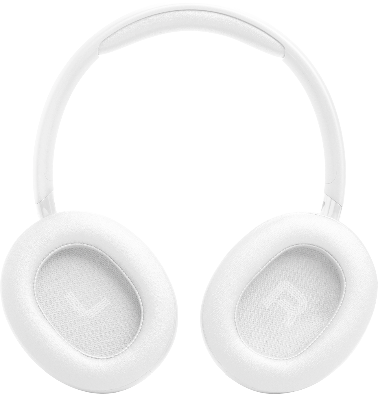 Weiße Over-Ear-Kopfhörer mit gepolsterten Ohrmuscheln und Kopfbügel.