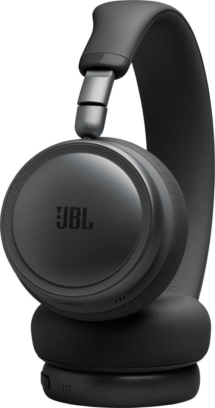 Cuffie JBL nere con padiglioni imbottiti e archetto regolabile.