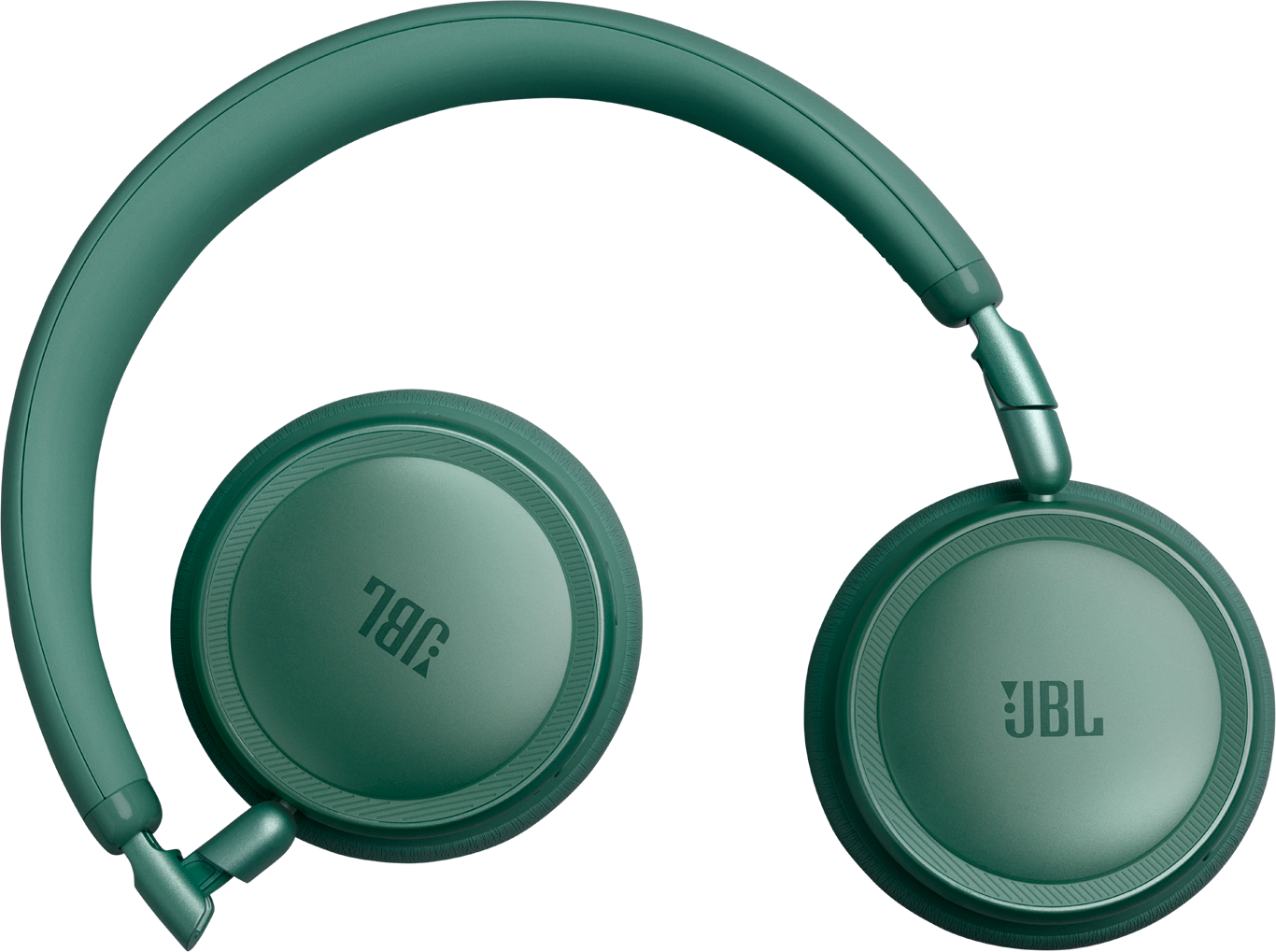 Cuffie JBL verdi con archetto e padiglioni su sfondo nero.