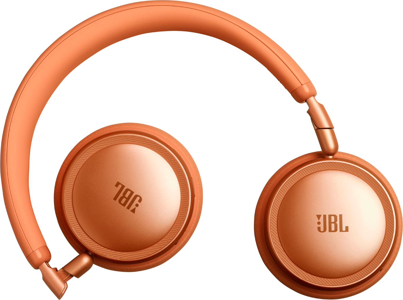 Casque JBL orange sur fond noir.