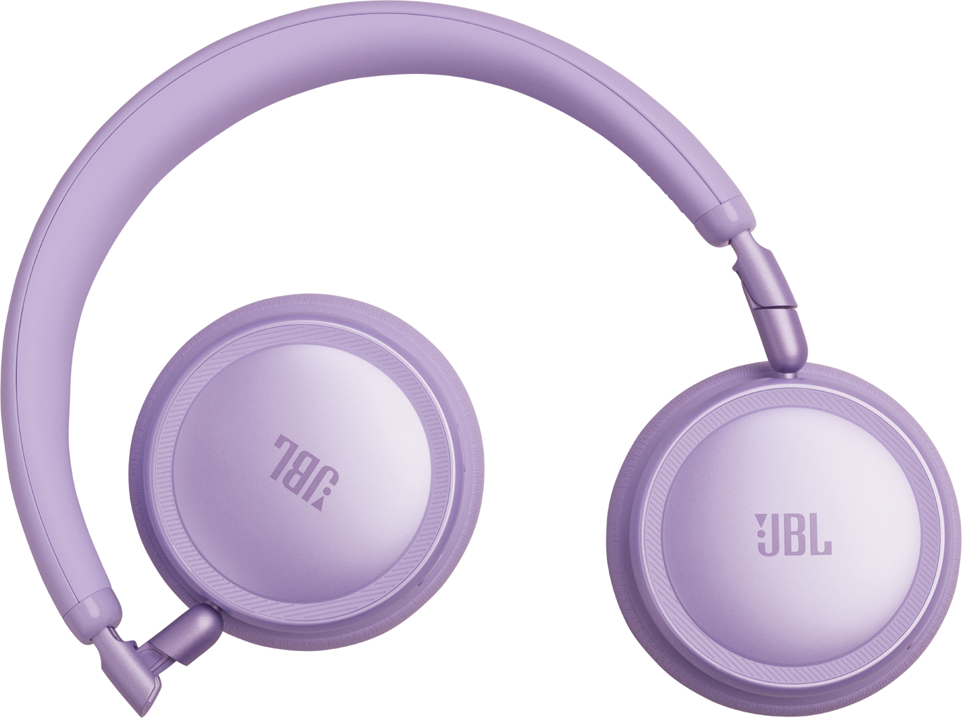 Cuffie JBL color lavanda con archetto imbottito e padiglioni rotondi.