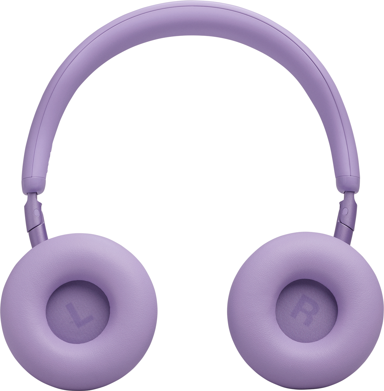 Cuffie viola con padiglioni imbottiti e archetto imbottito su sfondo nero.