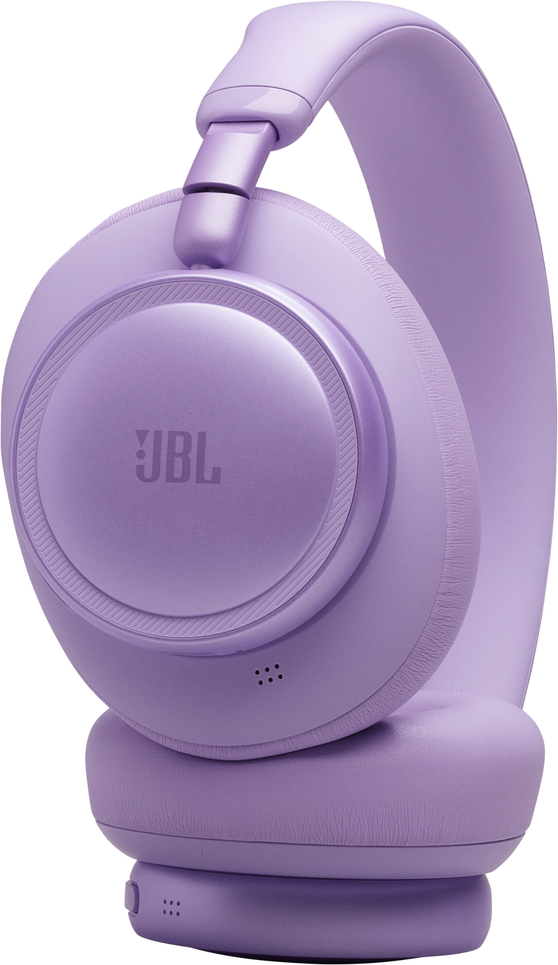 Cuffie JBL viola con paraorecchie e fascia.
