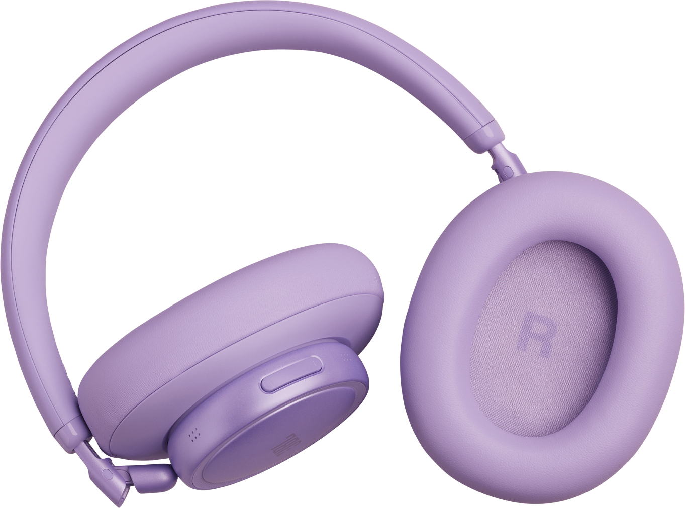 Cuffie viola sovraurali con padiglioni imbottiti e archetto regolabile.