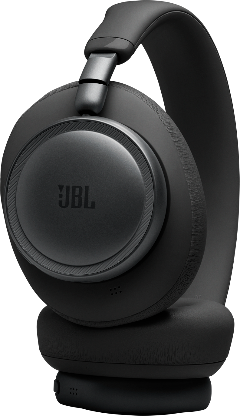 Cuffie JBL nere con padiglioni imbottiti e archetto regolabile.