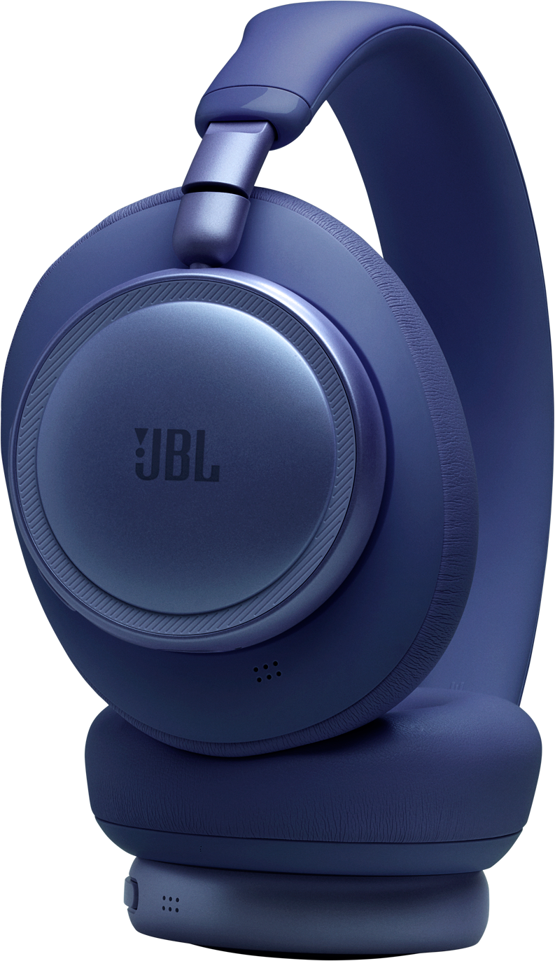 Cuffie blu scuro con logo JBL sui padiglioni.