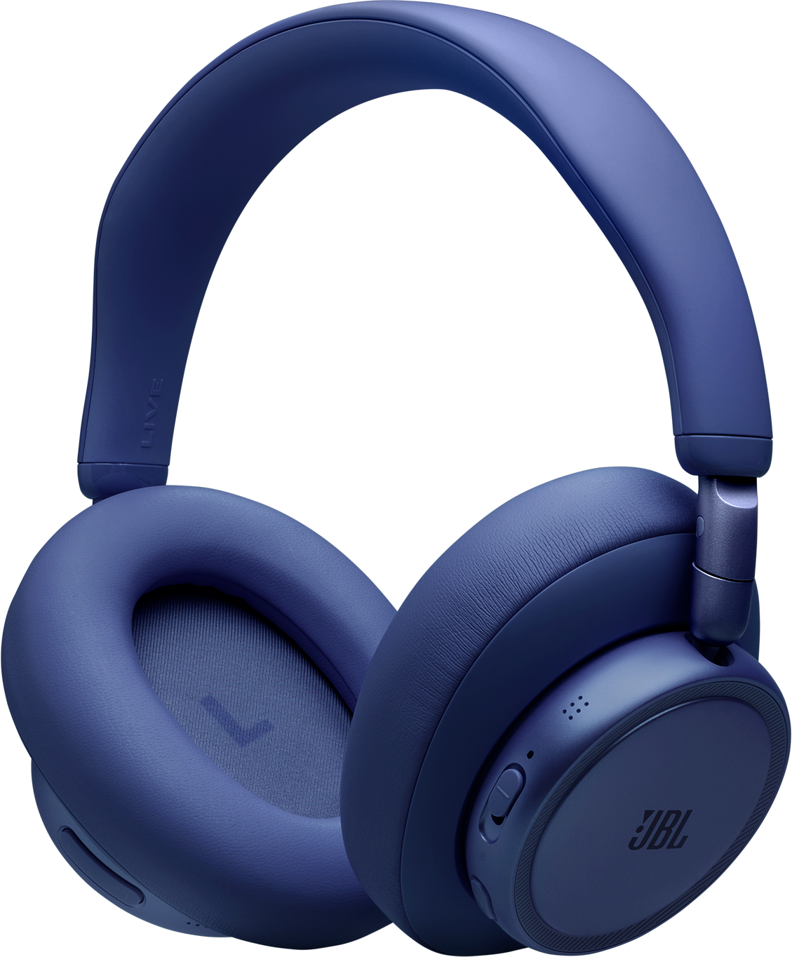 Cuffie JBL blu con padiglioni e archetto.