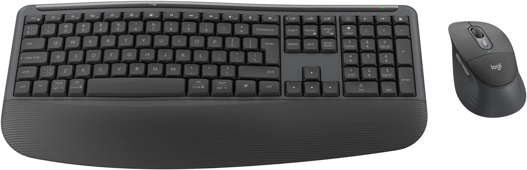 LOGITECH Signature Comfort MK880 vezeték nélküli billentyűzet+egér, Magyar kiosztás, grafitszürke (920-014162)