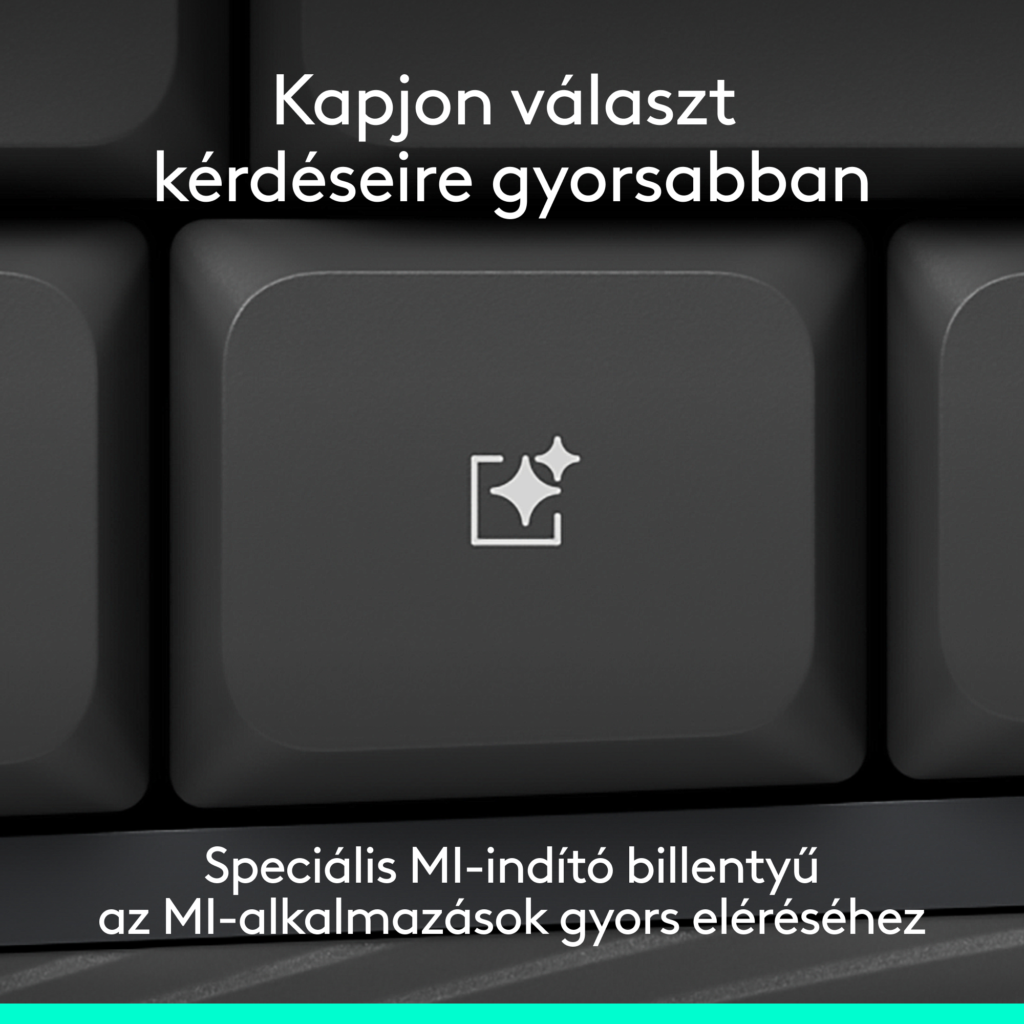 Billentyűzet MI gombbal az MI-alkalmazások gyors eléréséhez.