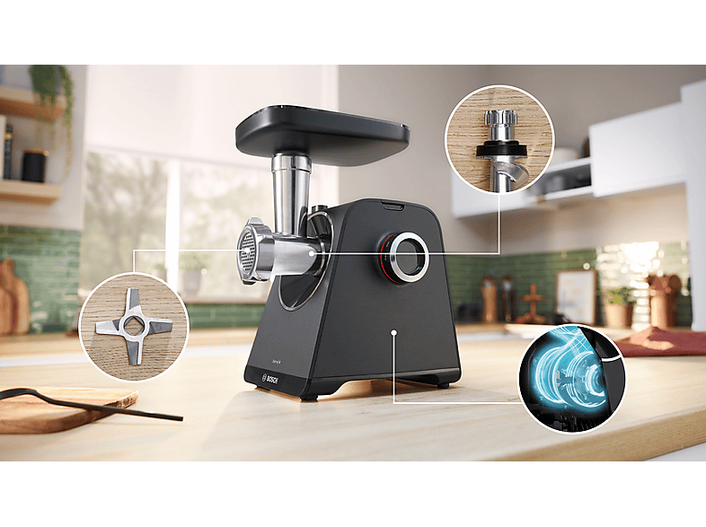 Bosch MFWS430B Fleischwolf MultiPower Series 4 1900 W Schwarz — Foto 3 von 5