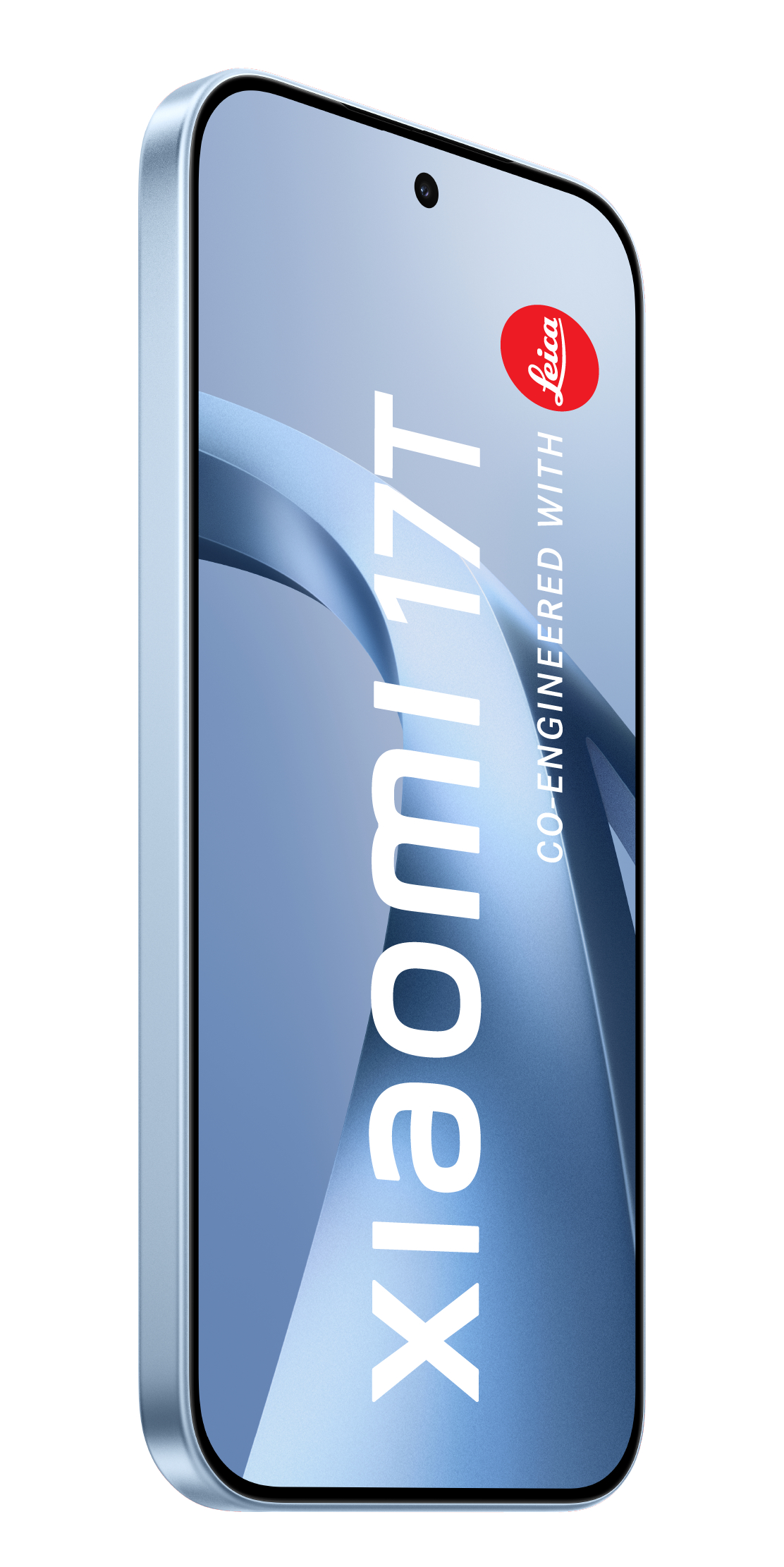 Ein blaues Smartphone mit Leica-Logo und "xiaomi 11T" auf dem Bildschirm.