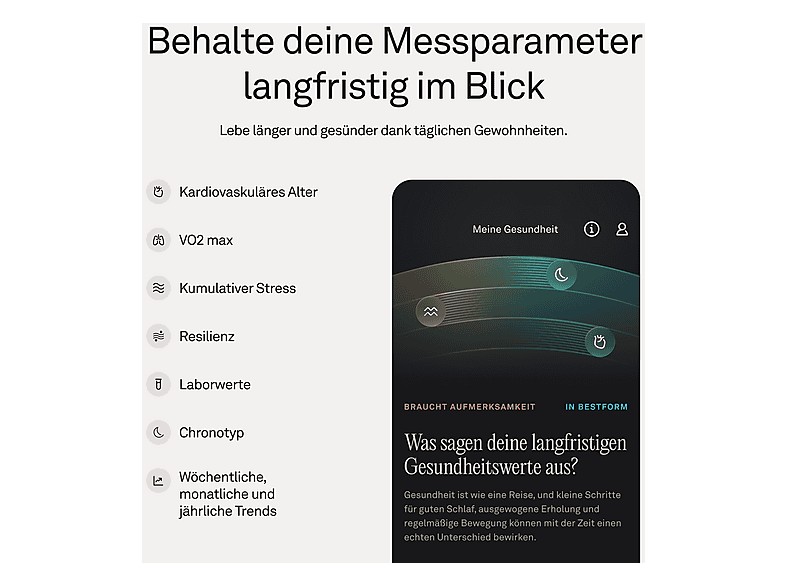 OURA Ring 5, Größe 10, Silber Smart