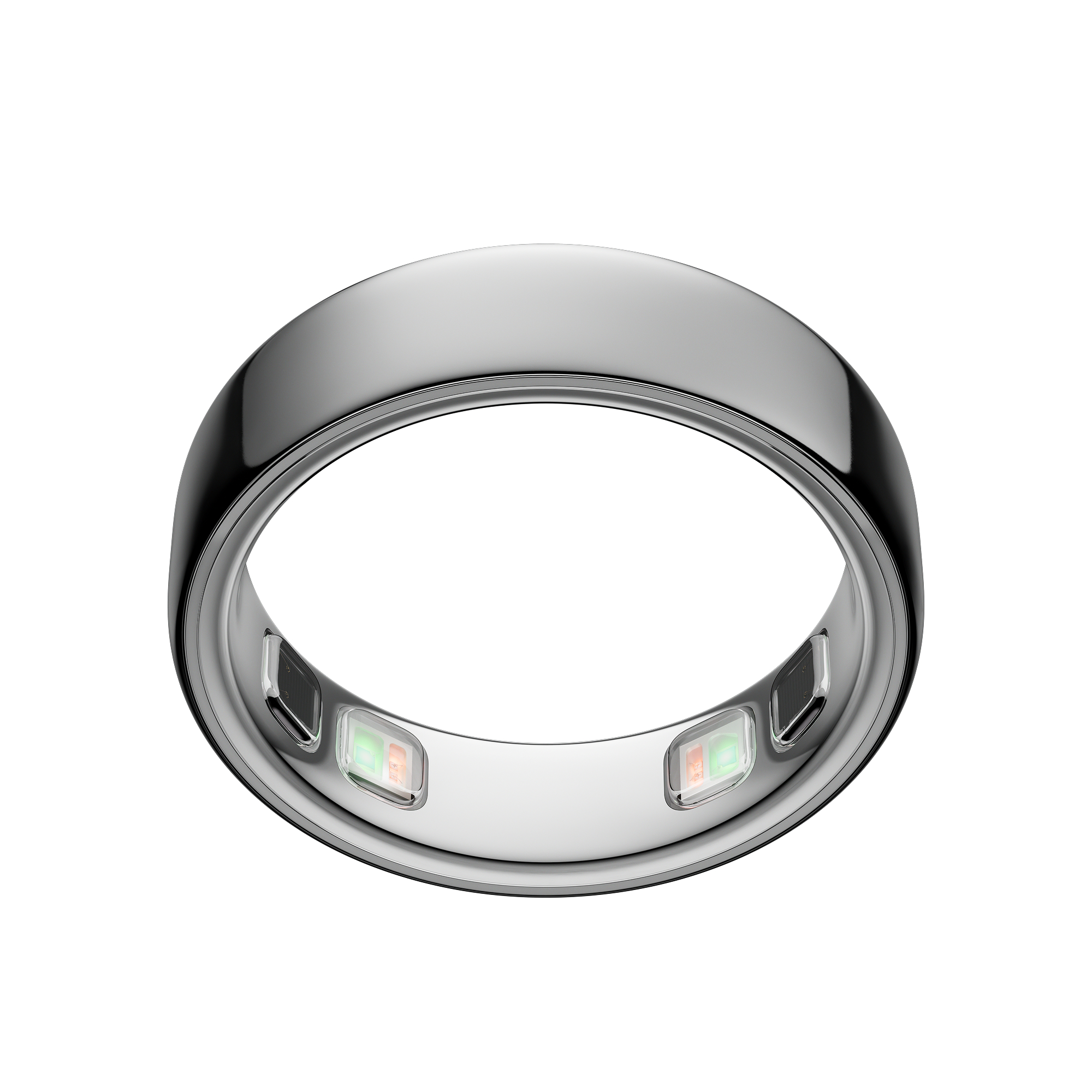 Ein silberner Ring mit Lichtern im Inneren.