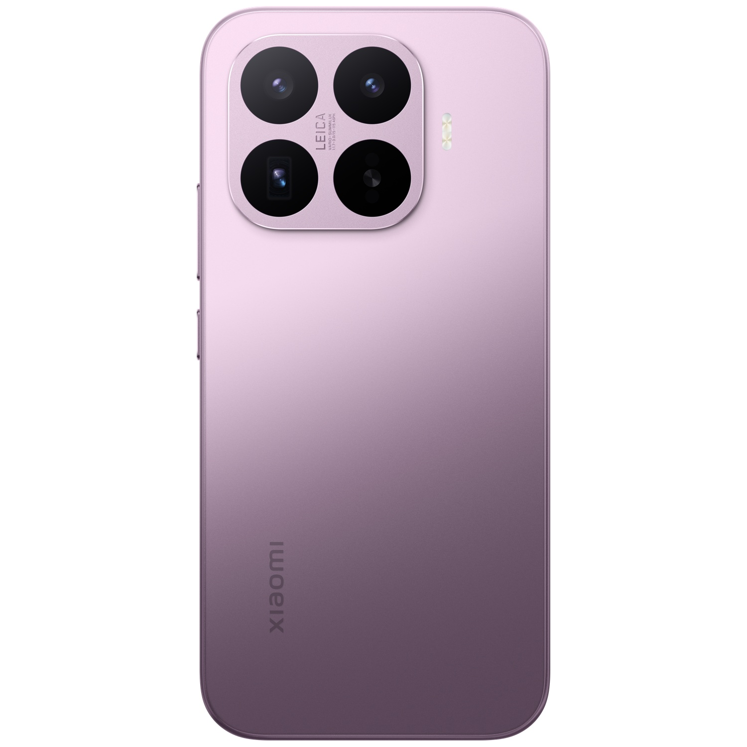 A light purple Xiaomi smartphone with a Leica quad-camera system on the back.