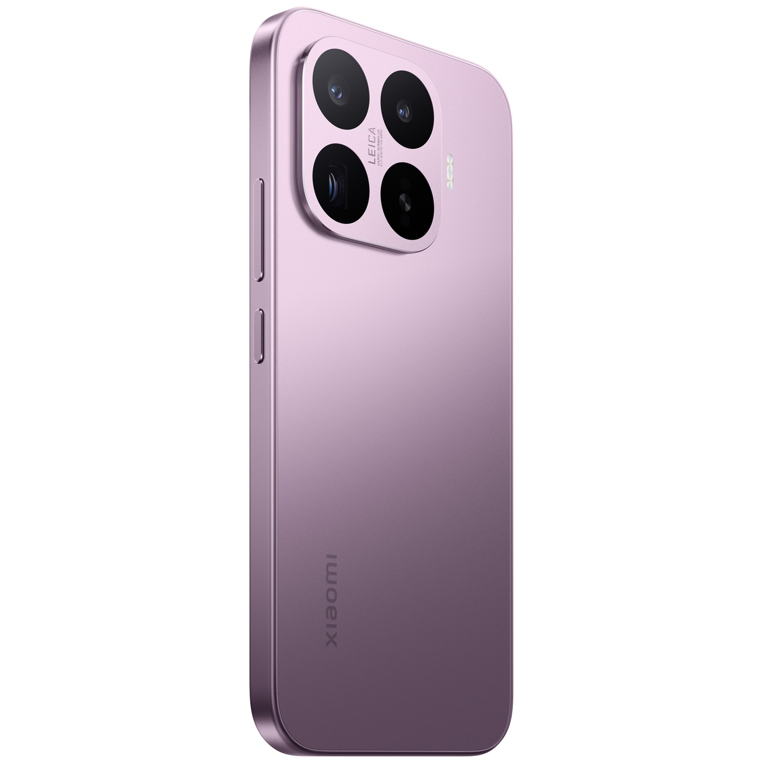 A light purple Xiaomi smartphone with a triple camera module and the Xiaomi logo.