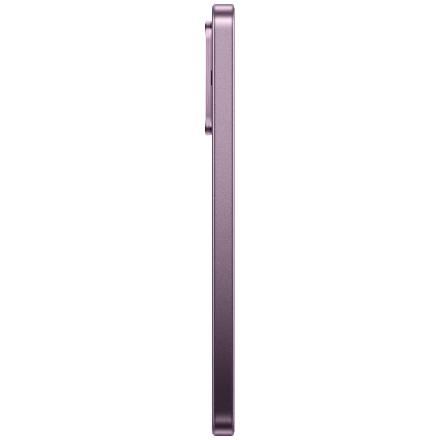 Purple smartphone shown in profile against a white background.
