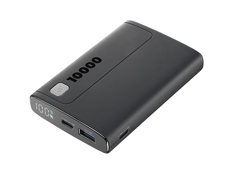 Powerbank - CellularLine Elite, 10000 mAh, 20 W, Hasta 72h de carga, USB C, A, Negro