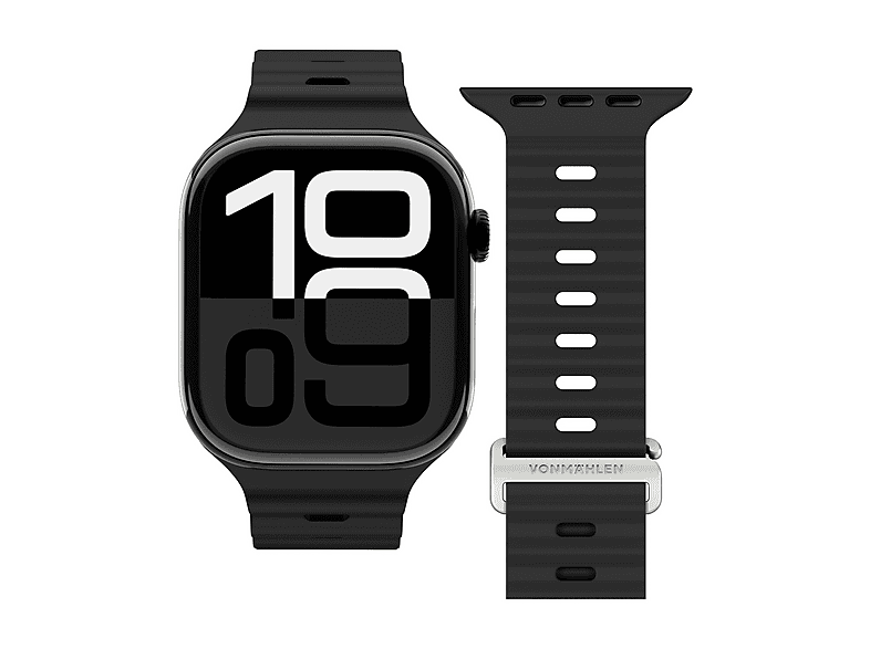 CINTURINO SMARTWATCH VONMAHLEN Cinturino per Apple W Wave Band 2, 40/41/42 Nero, Silicone
