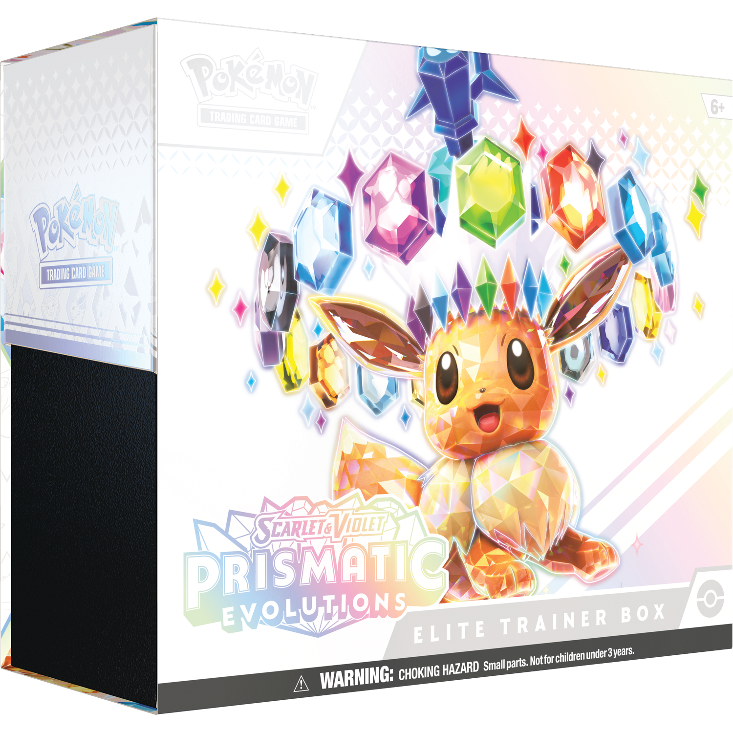 Pokemon Elite Trainer Box met Eevee en kristallen.