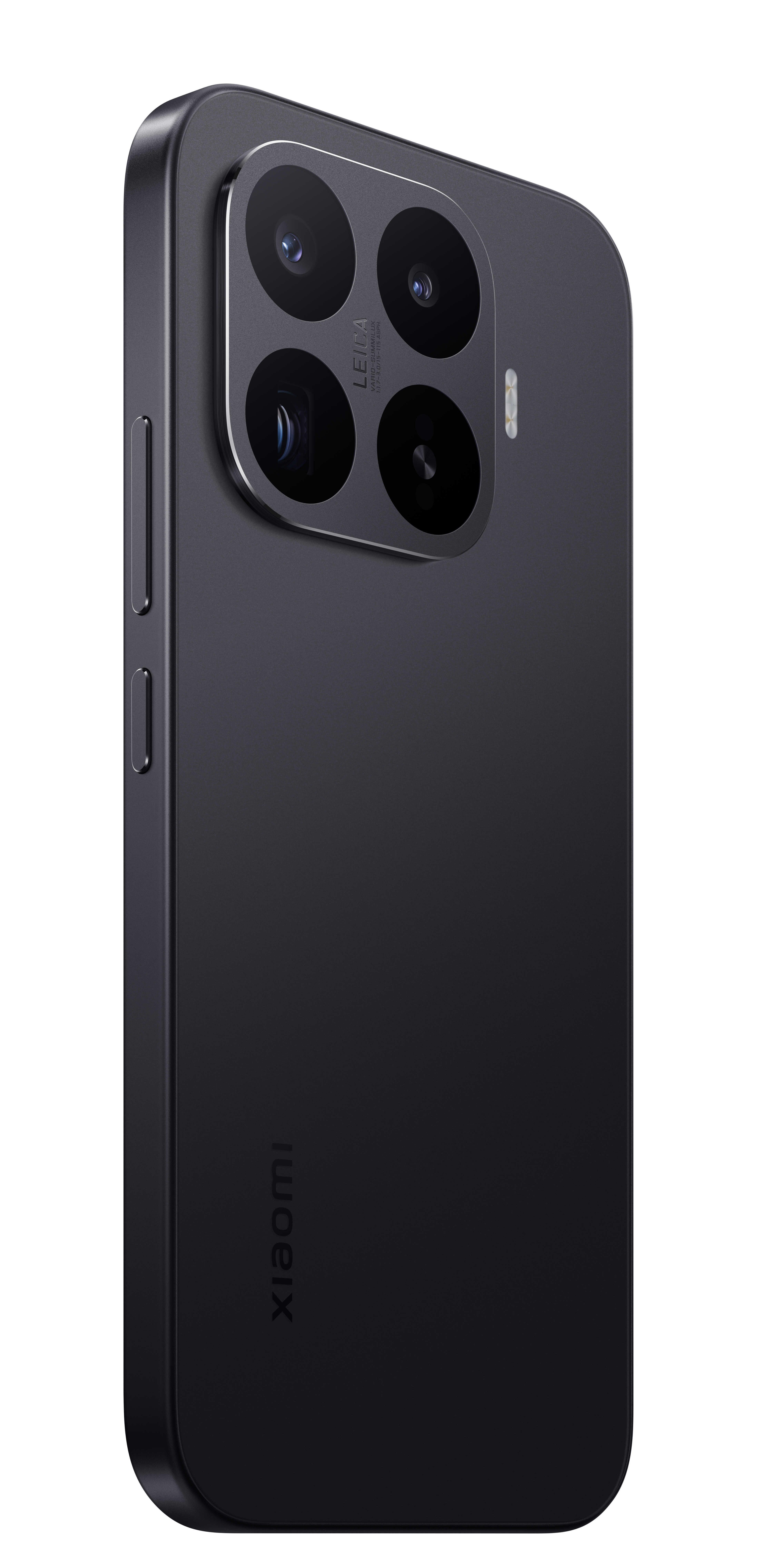 Schwarzes Smartphone mit Leica Kameras und Xiaomi-Logo.