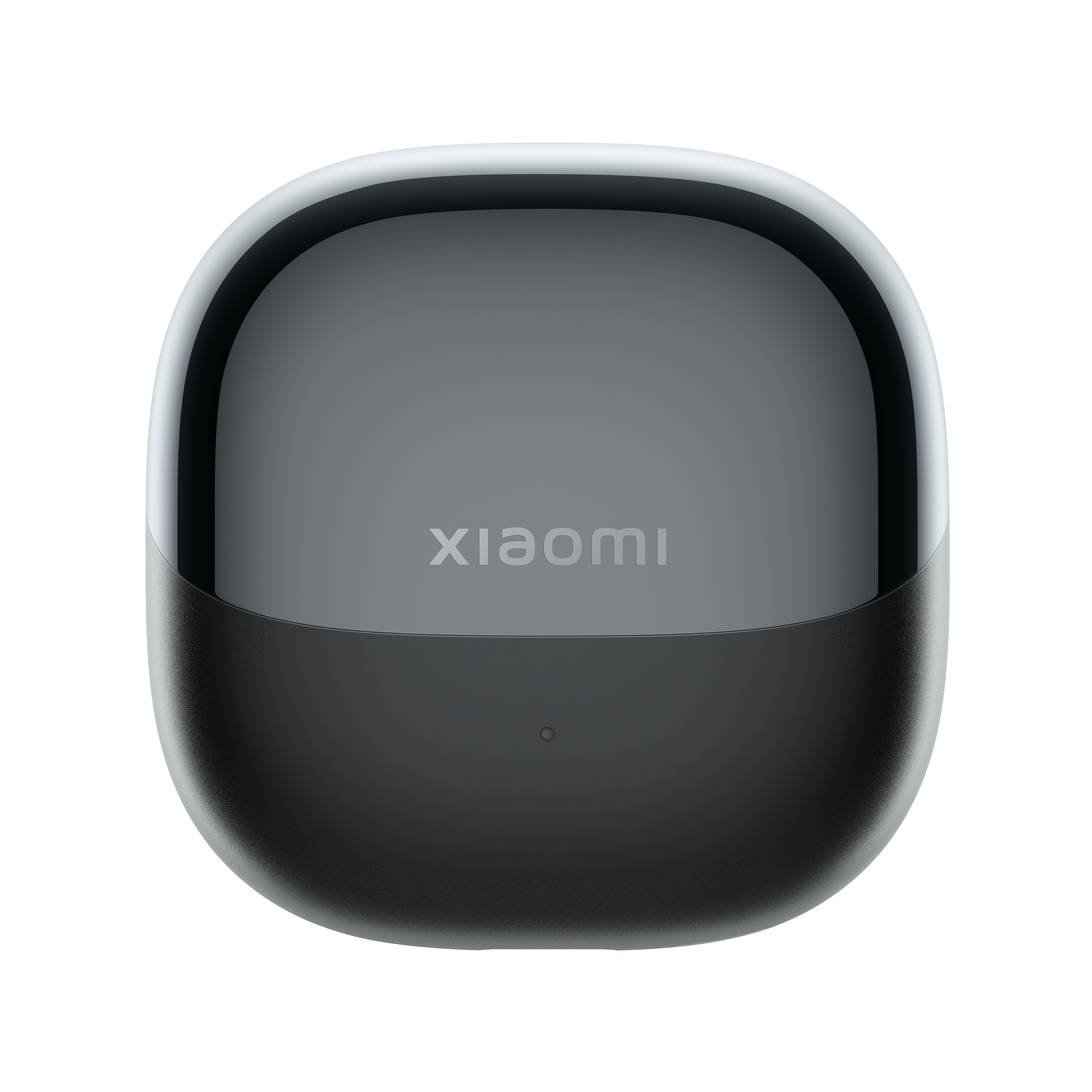 Ein graues Ladeetui mit dem Xiaomi-Logo oben.