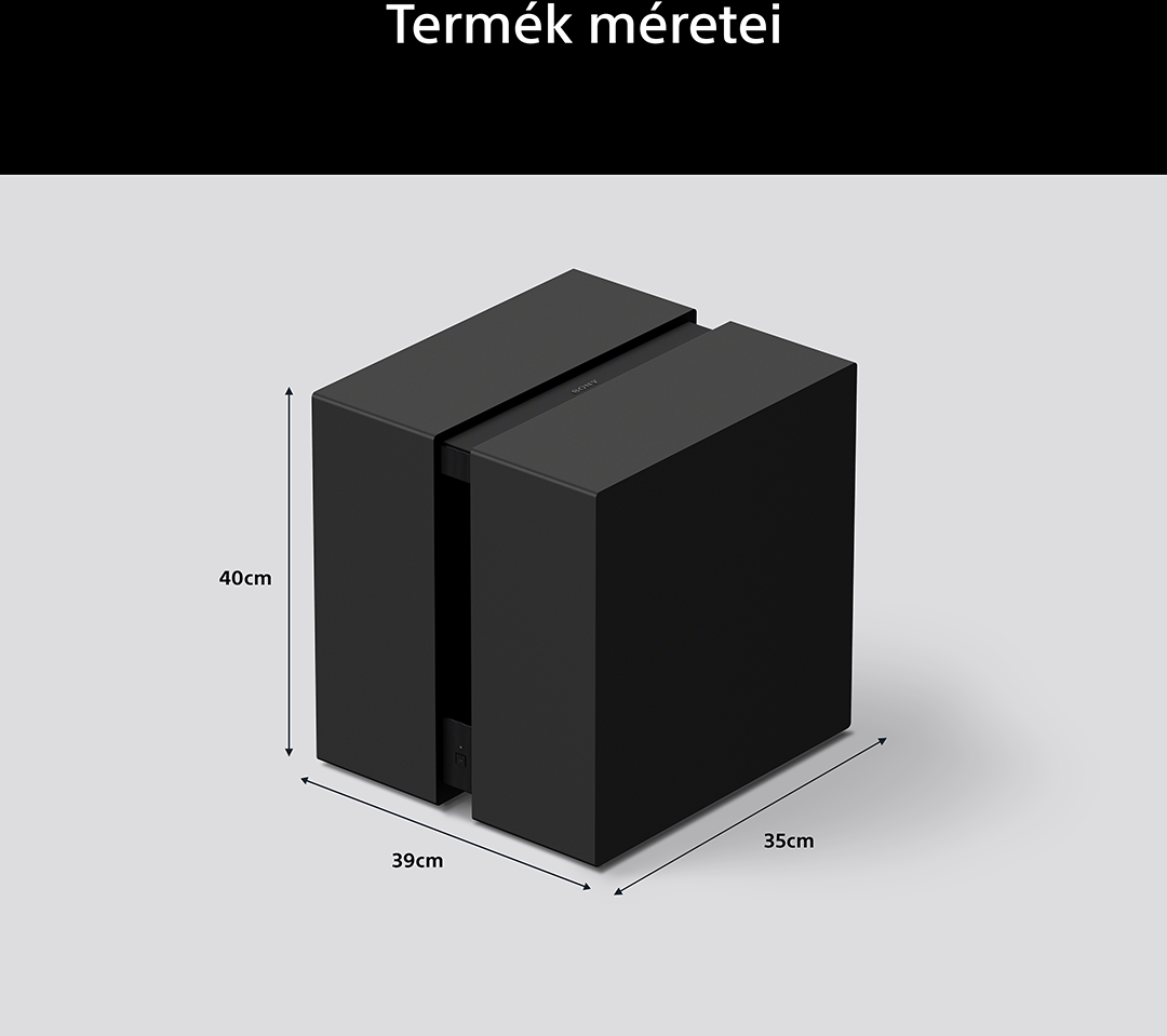 Fekete kocka méretei: 40cm M, 39cm SZ, 35cm MÉ.