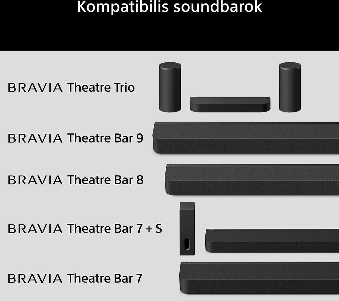 Sony Bravia Soundbarok: Trio, Bar 9, Bar 8, Bar 7+S, Bar 7.