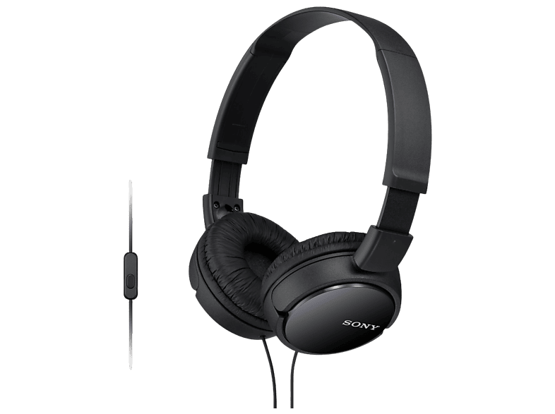 Sony MDR-ZX110AP, Con cable, micrófono, 12 Hz- 22kHz, 98 dB, De diadema, Supra-aural, Negro