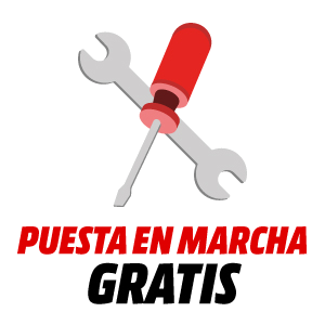 Destornillador y llave inglesa con texto 'PUESTA EN MARCHA GRATIS'.