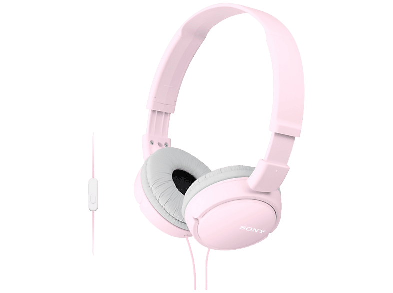 Auriculares - Sony MDR-ZX110AP, Con cable, micrófono, 12 Hz- 22kHz, 98 dB, De diadema, Supra-aural, Rosa